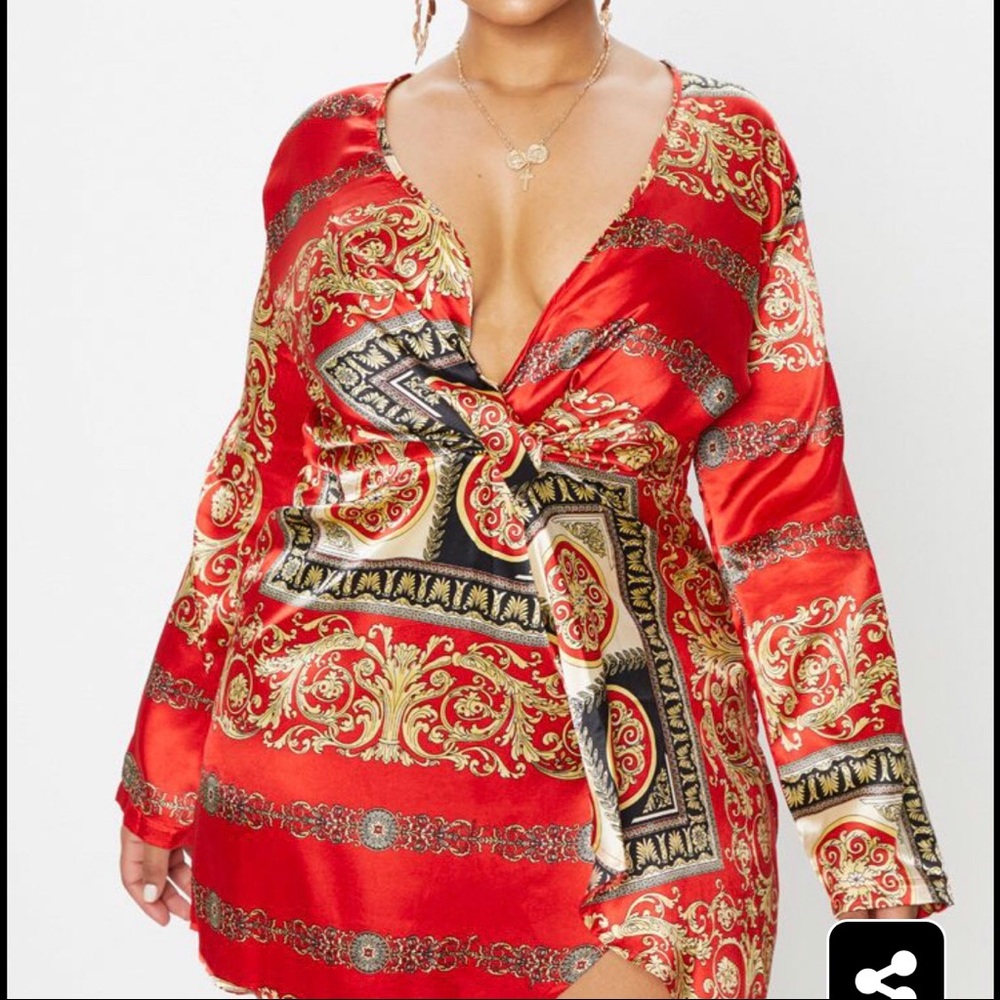Silky red dress